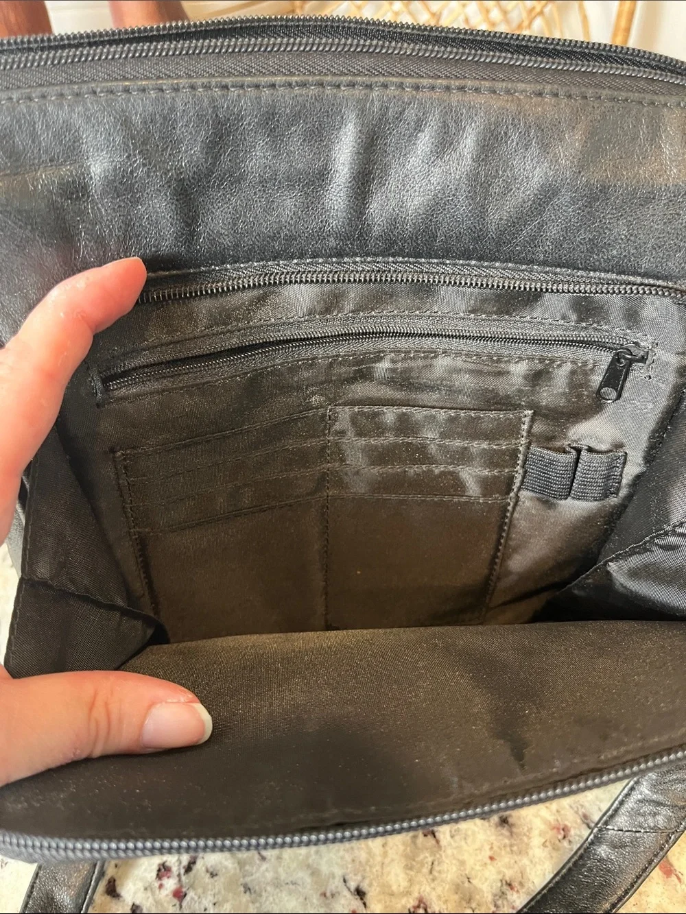 Pelle Studio Black Leather Messenger Crossbody